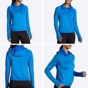 Brooks Women's Notch Thermal Hoodie M Blue Bolt